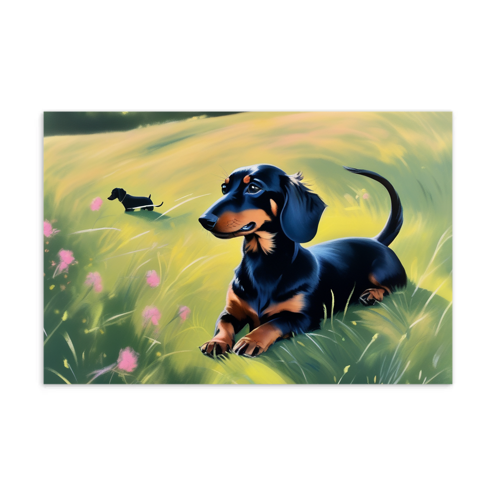 PugMug Custom Black Dachshund Postcard