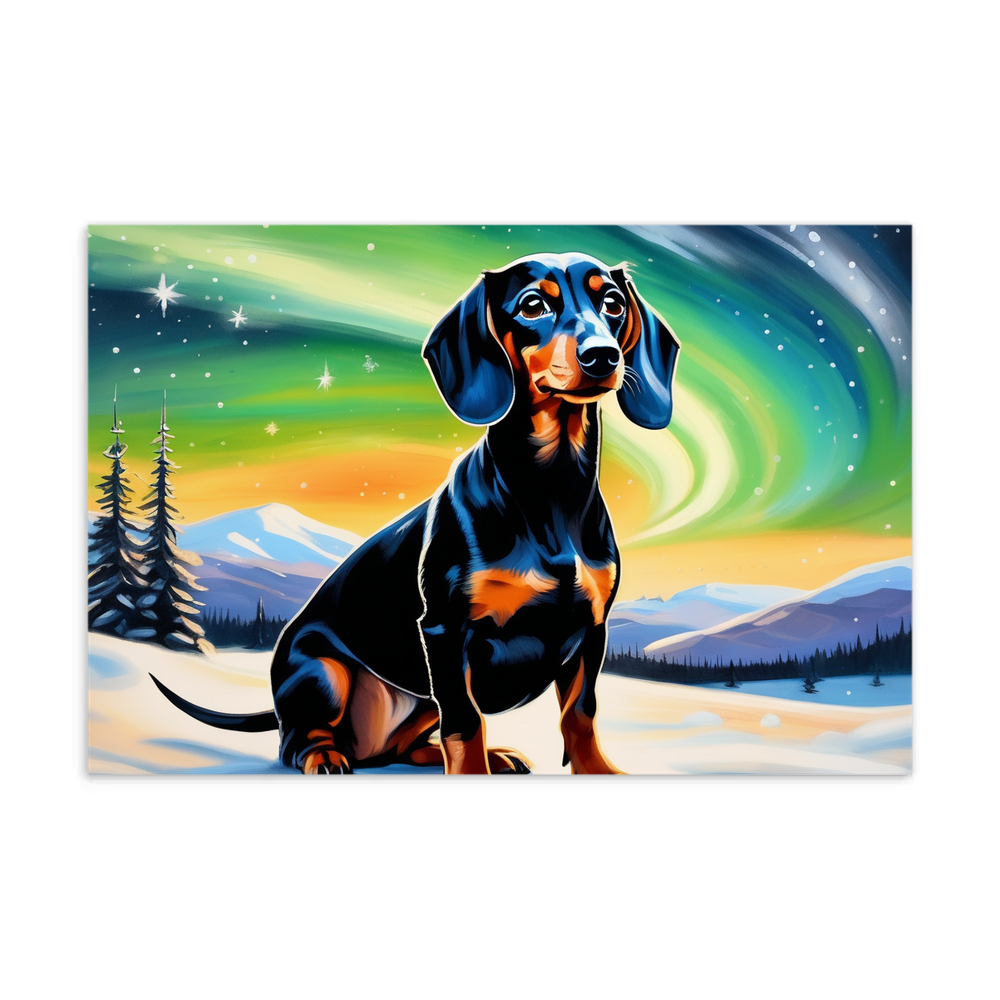PugMug Custom Black Dachshund Postcard
