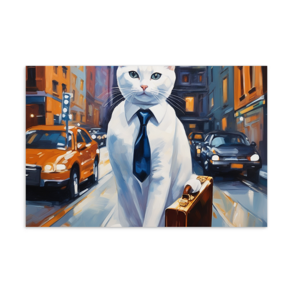 PugMug Custom White Companion Cat Postcard