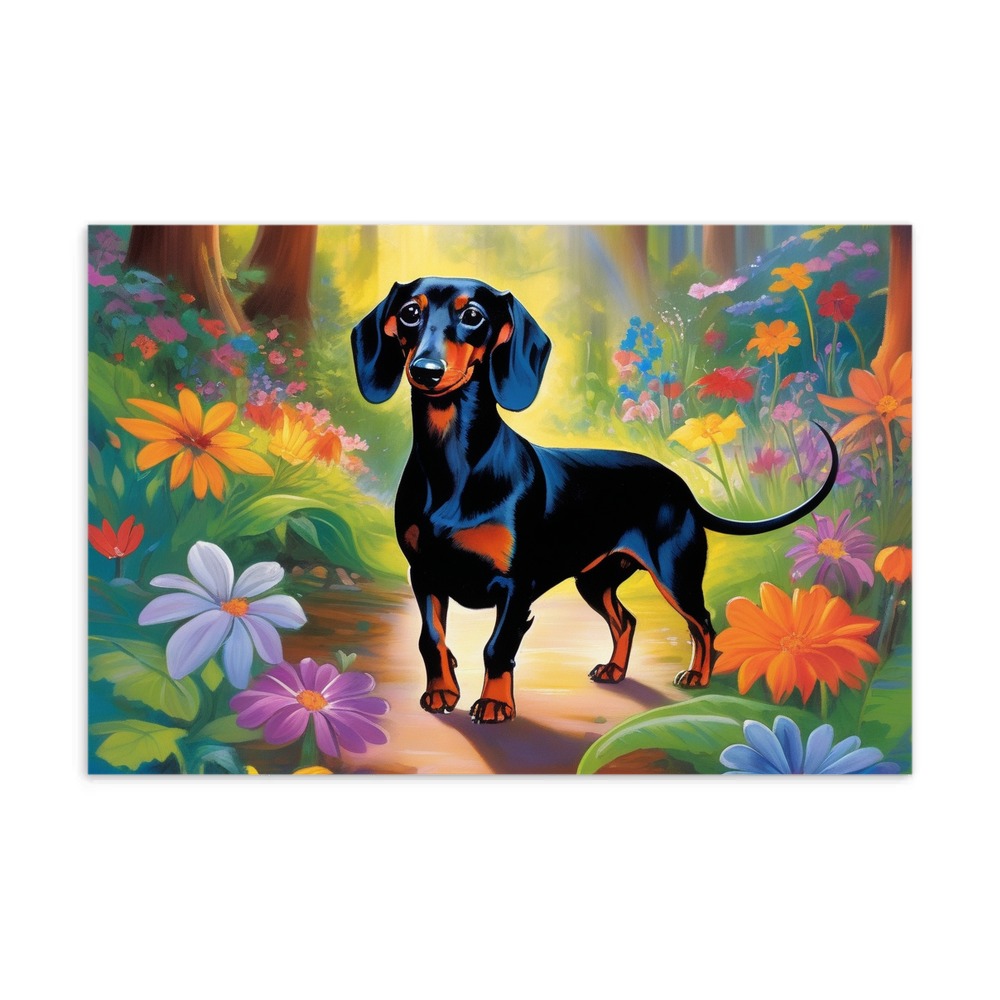 PugMug Custom Black Dachshund Postcard