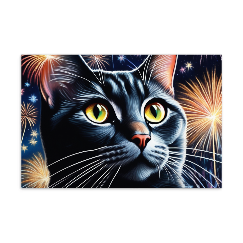 PugMug Custom Black American Shorthair Cat Postcard