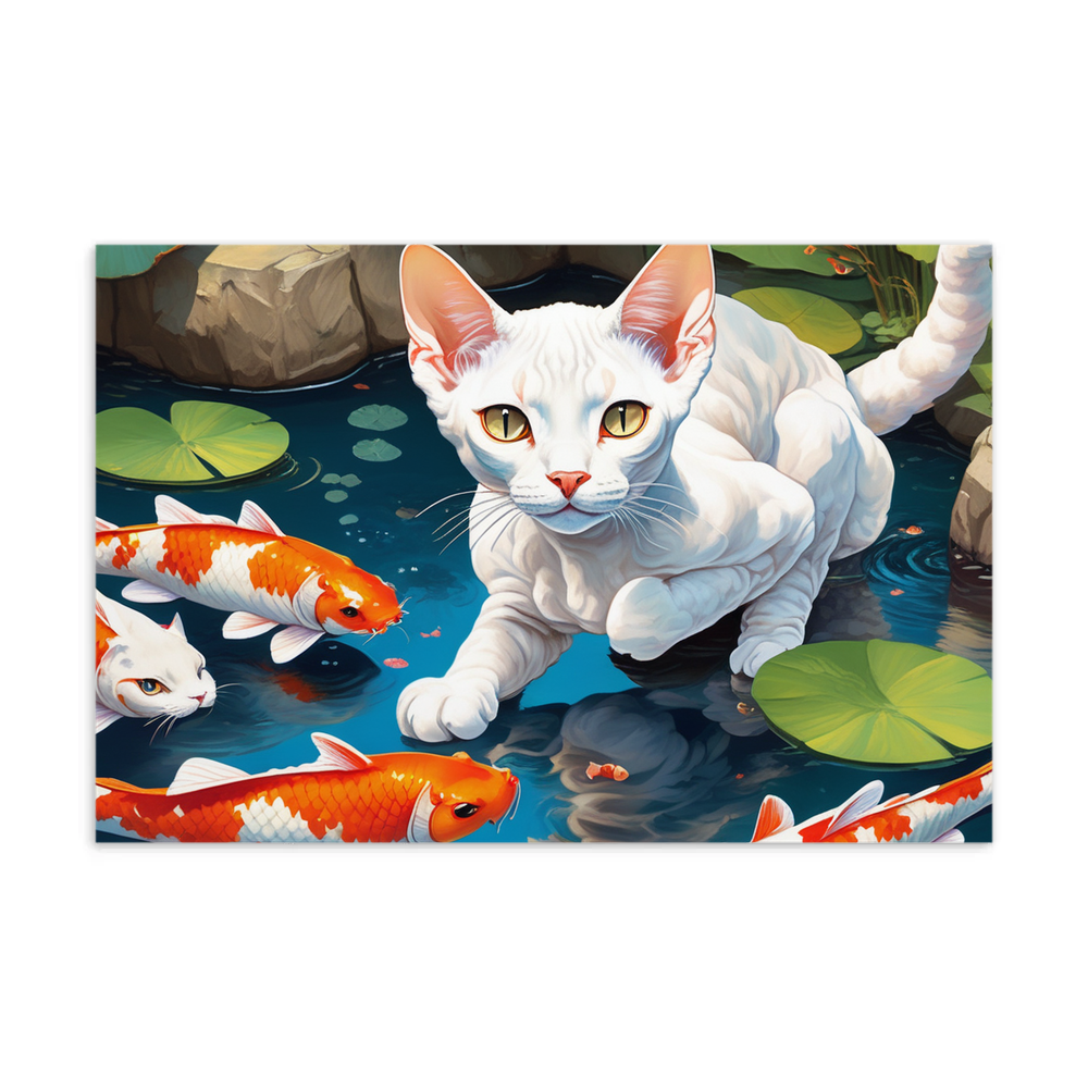 PugMug Custom White Devon Rex Cat Postcard