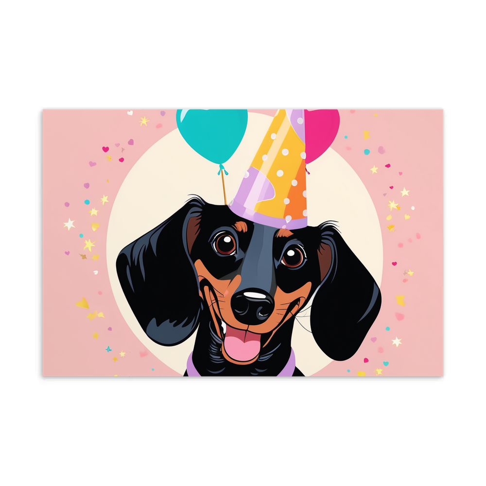 PugMug Custom Black Dachshund Postcard