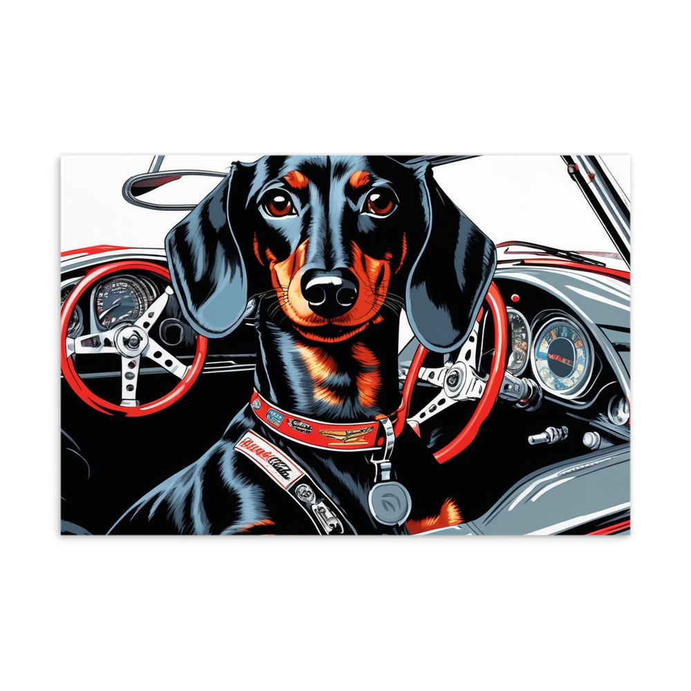PugMug Custom Black Dachshund Postcard