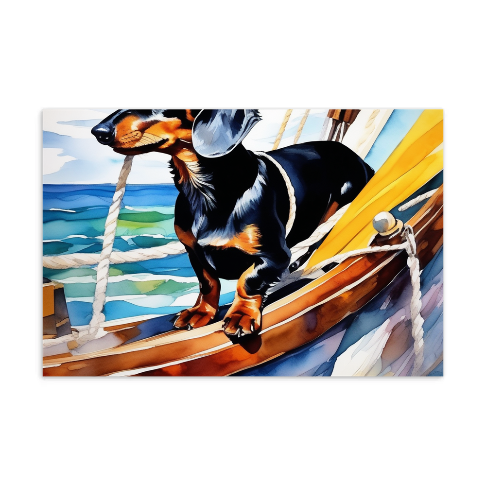 PugMug Custom Black Dachshund Postcard