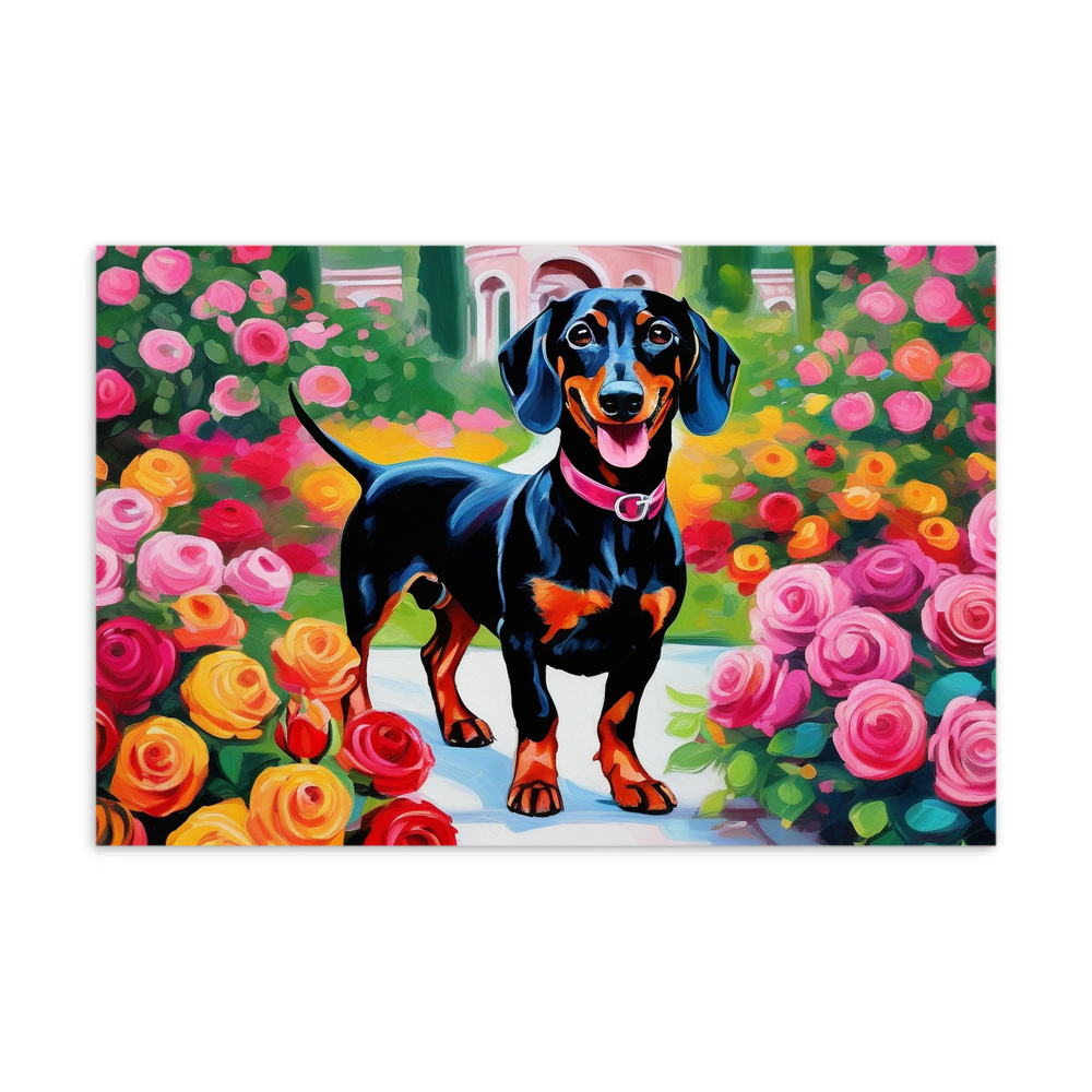 PugMug Custom Black Dachshund Postcard