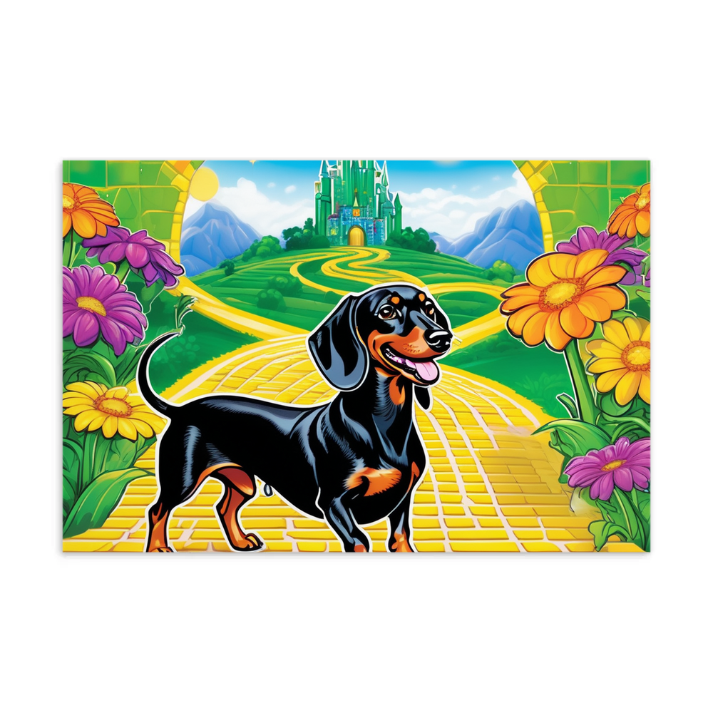 PugMug Custom Black Dachshund Postcard