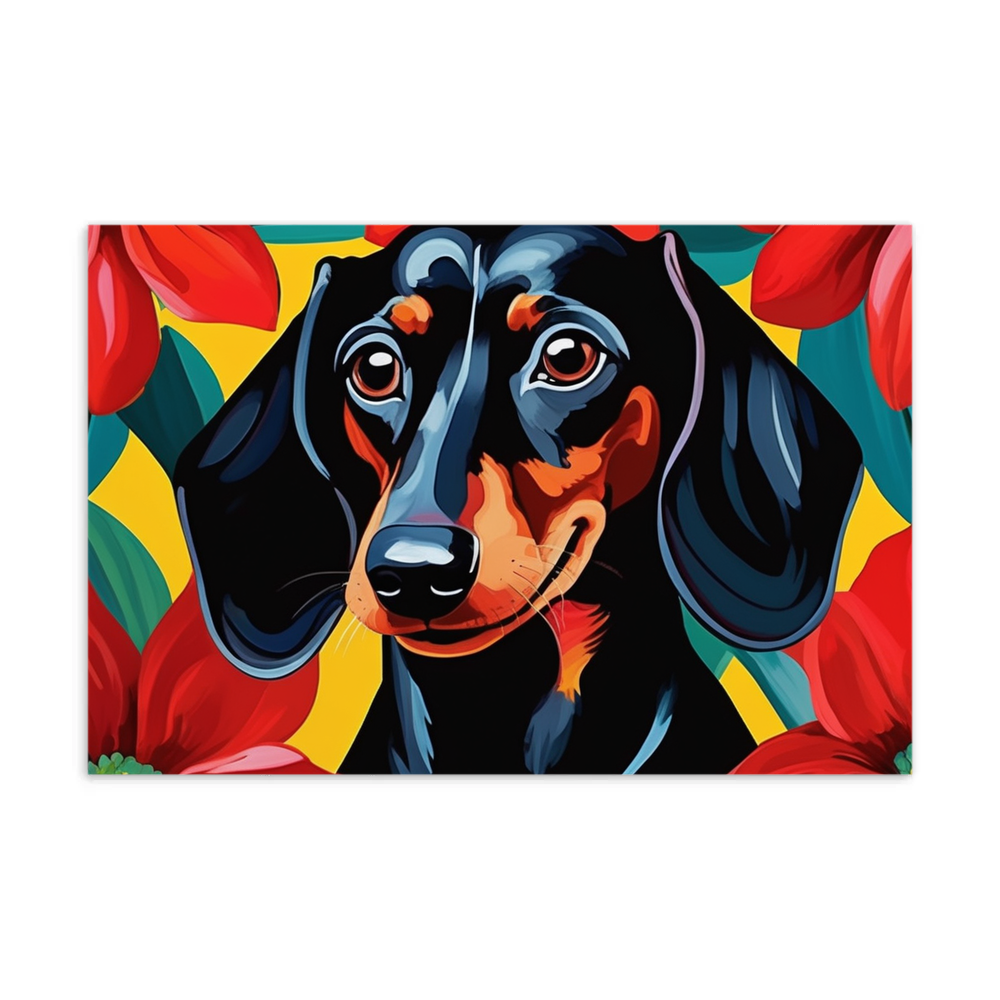 PugMug Custom Black Dachshund Postcard