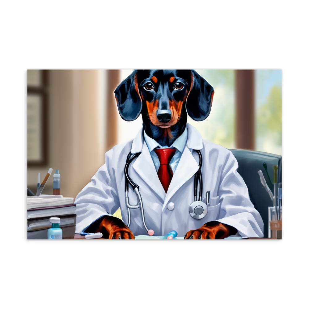 PugMug Custom Black Dachshund Postcard