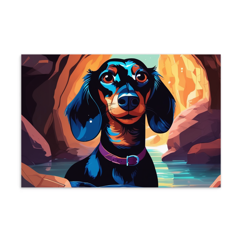PugMug Custom Black Dachshund Postcard