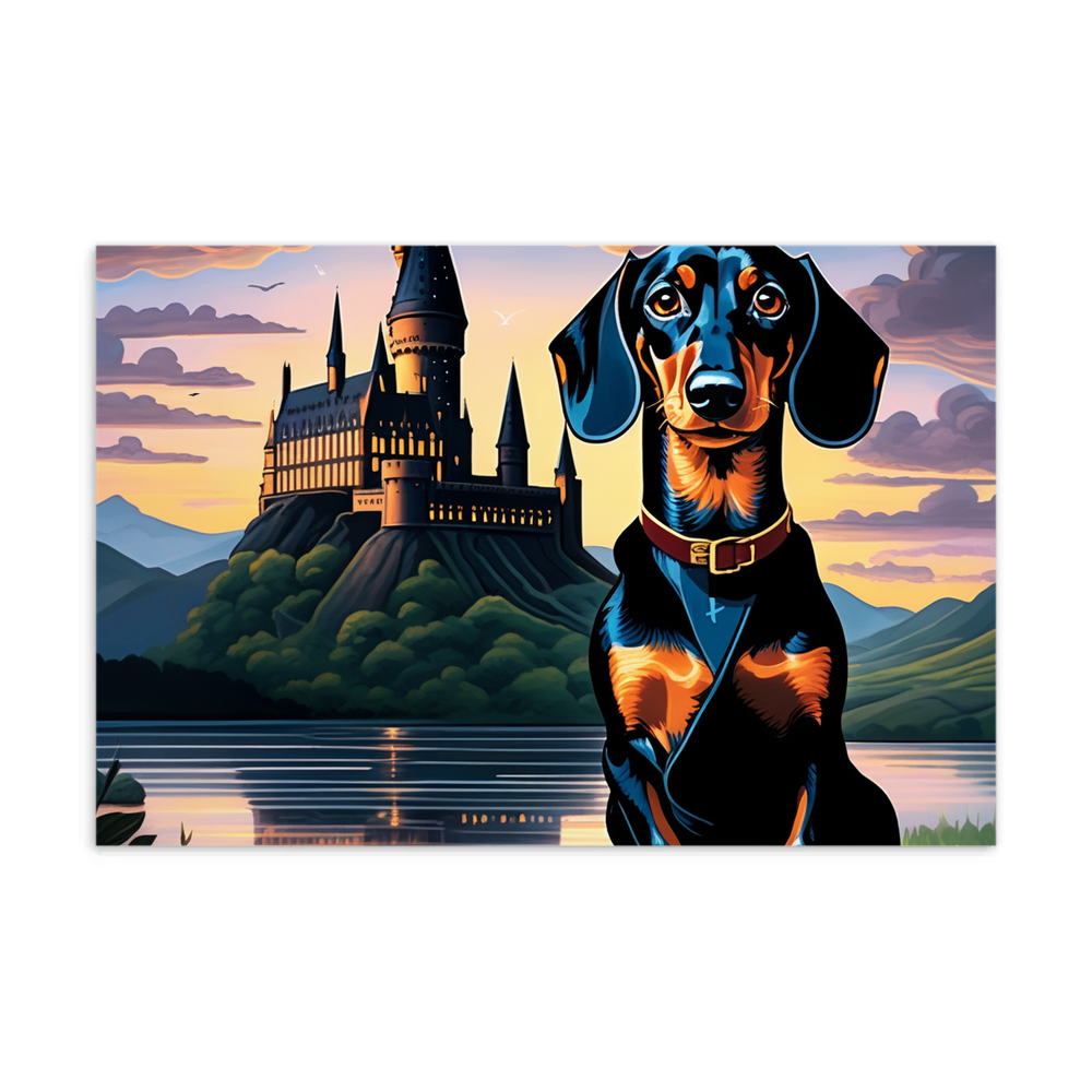 PugMug Custom Black Dachshund Postcard