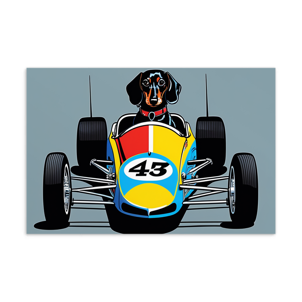 PugMug Custom Black Dachshund Postcard