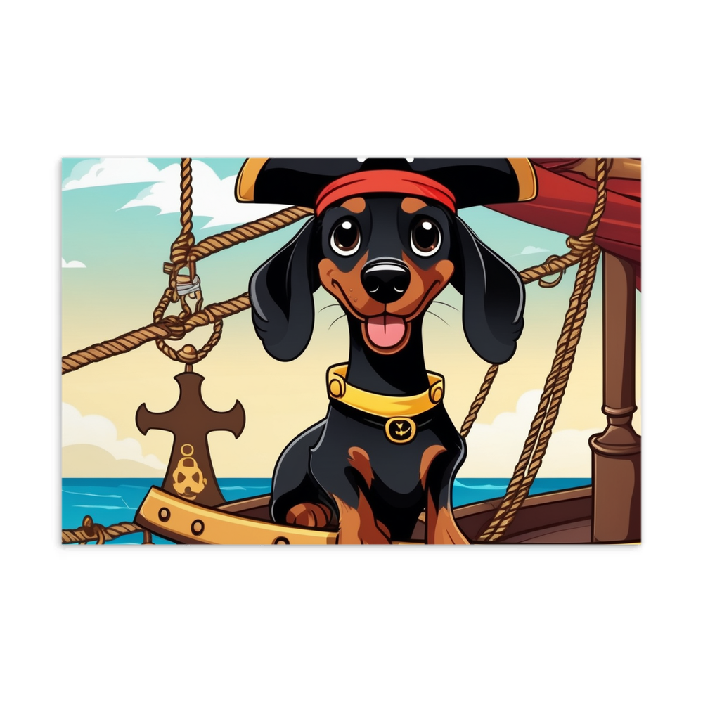 PugMug Custom Black Dachshund Postcard