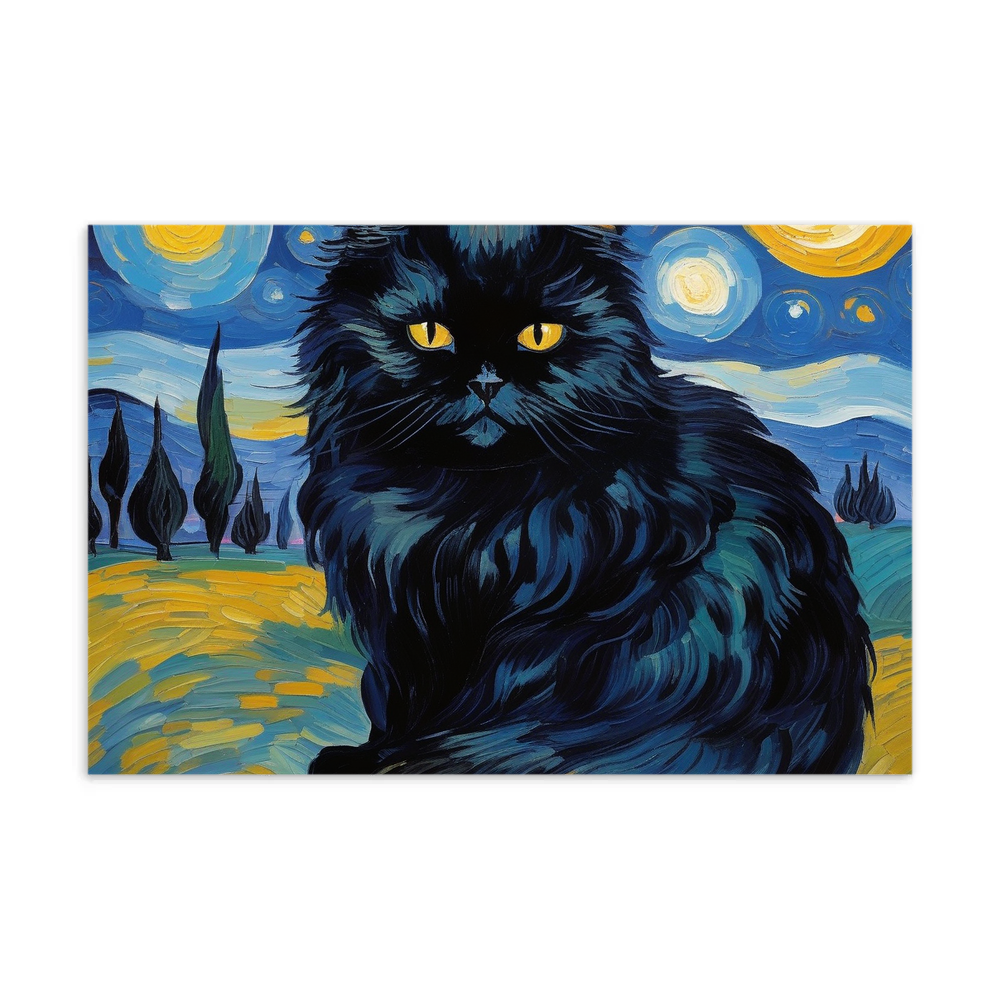 PugMug Custom Black Persian Cat Postcard