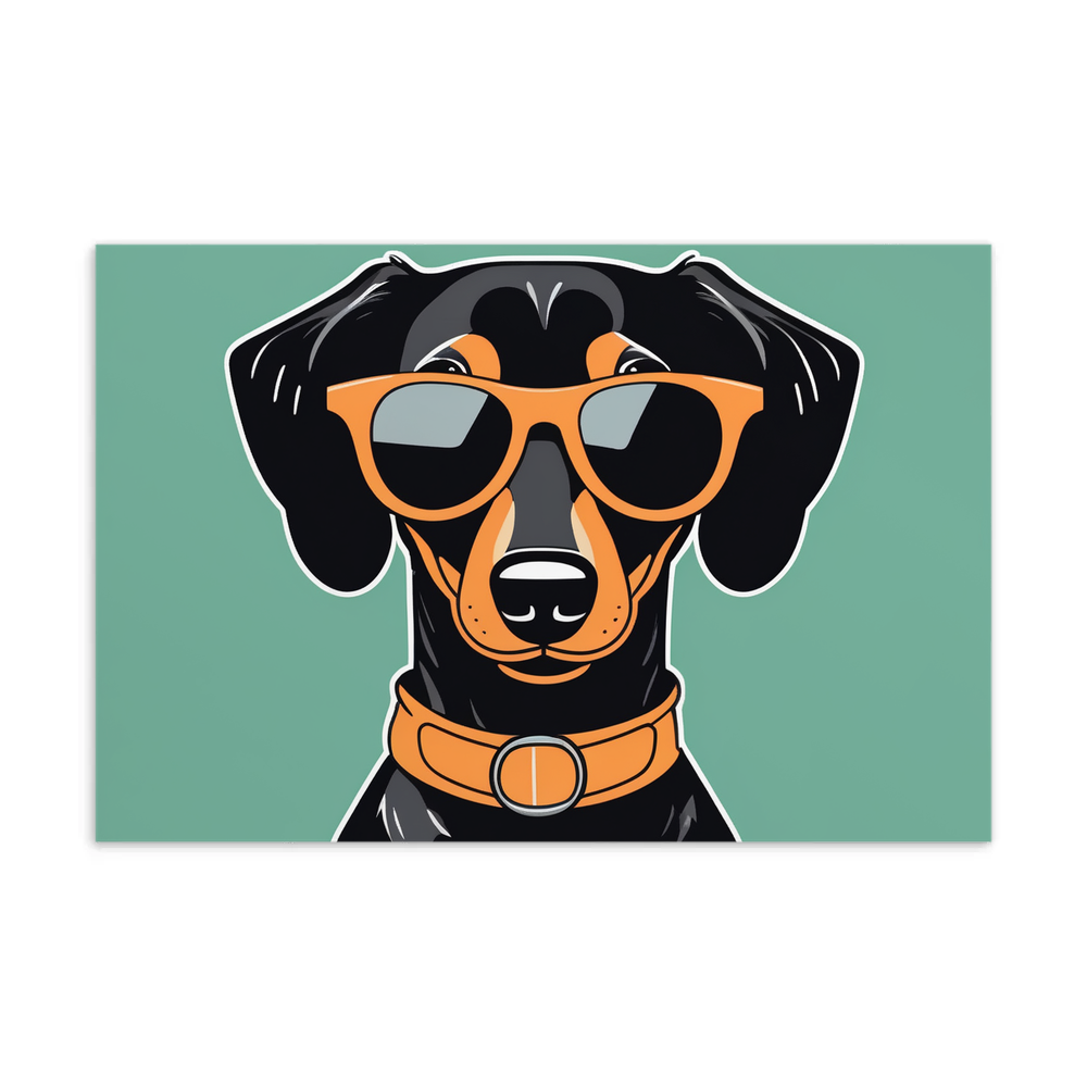 PugMug Custom Black Dachshund Postcard