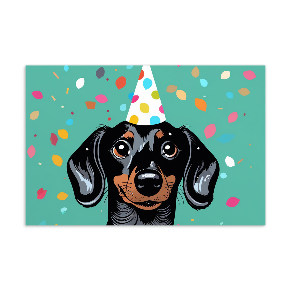 PugMug Custom Black Dachshund Postcard