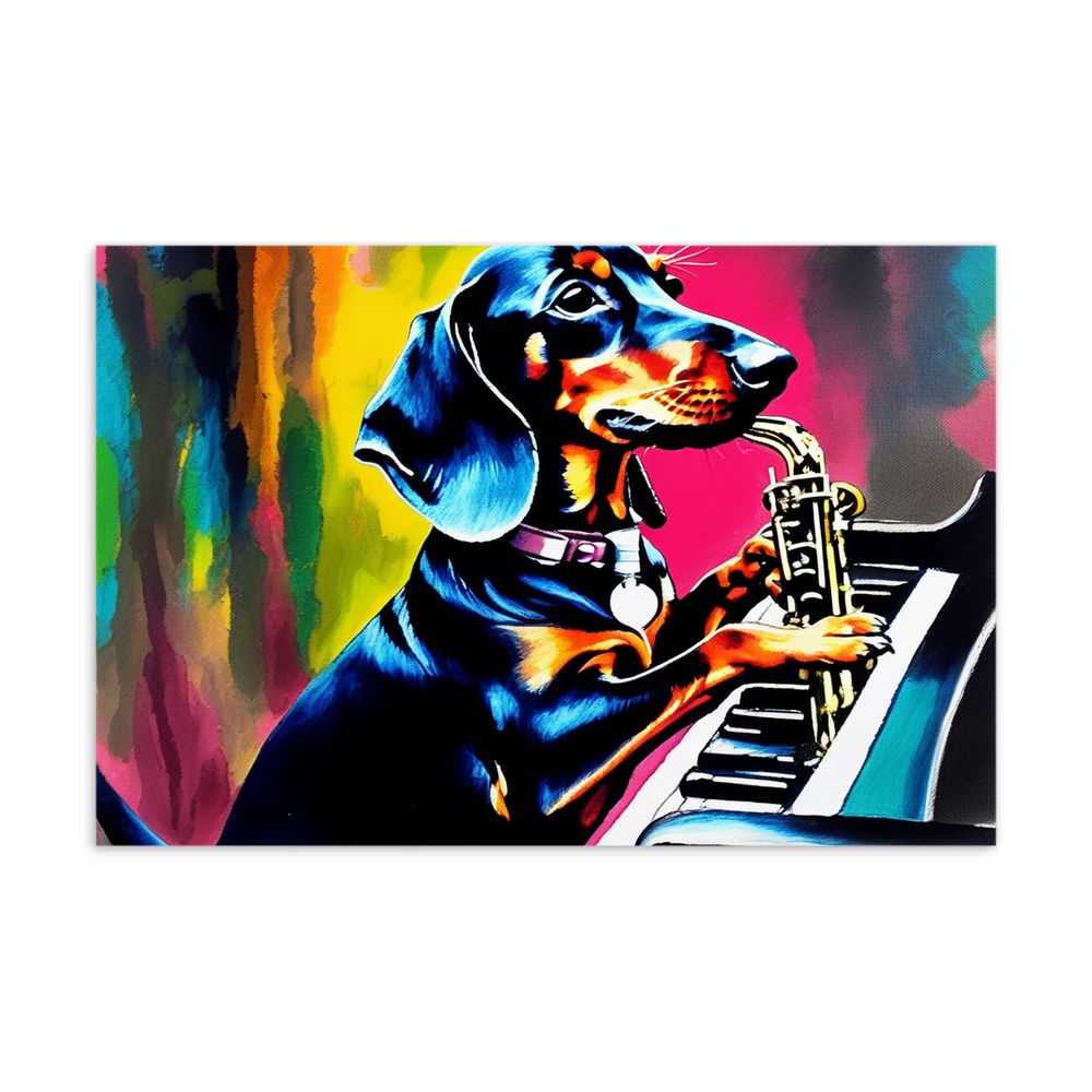 PugMug Custom Black Dachshund Postcard