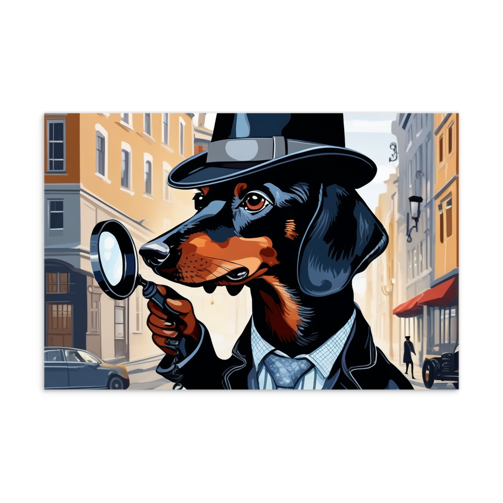 PugMug Custom Black Dachshund Postcard