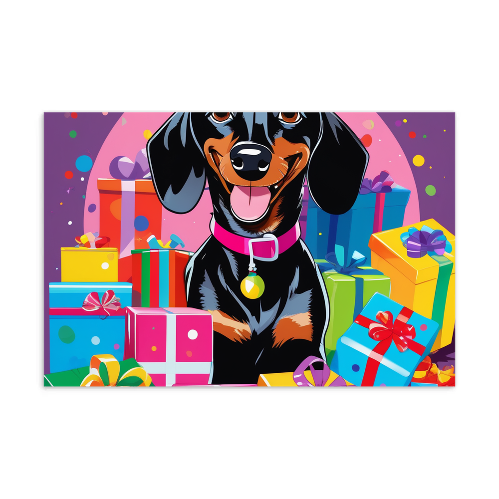 PugMug Custom Black Dachshund Postcard
