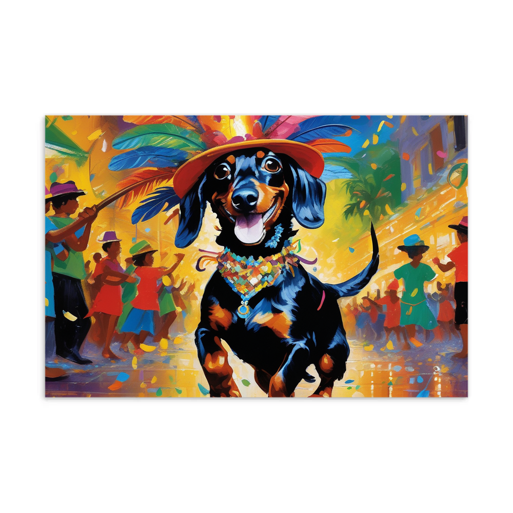 PugMug Custom Black Dachshund Postcard