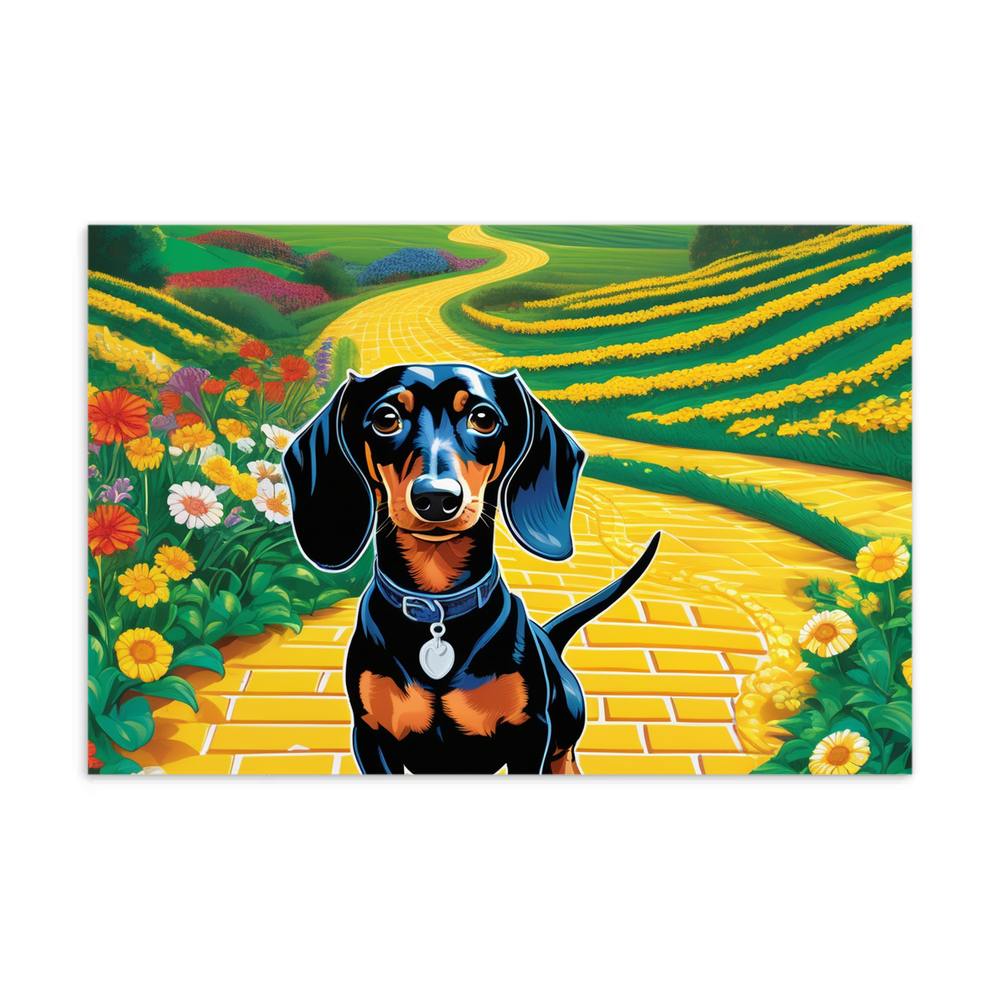 PugMug Custom Black Dachshund Postcard