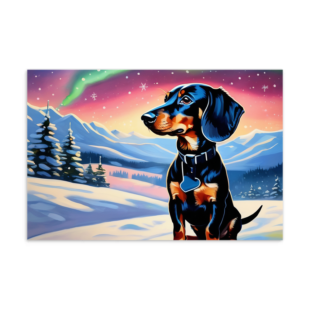 PugMug Custom Black Dachshund Postcard