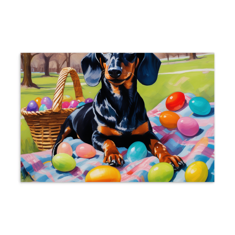 PugMug Custom Black Dachshund Postcard