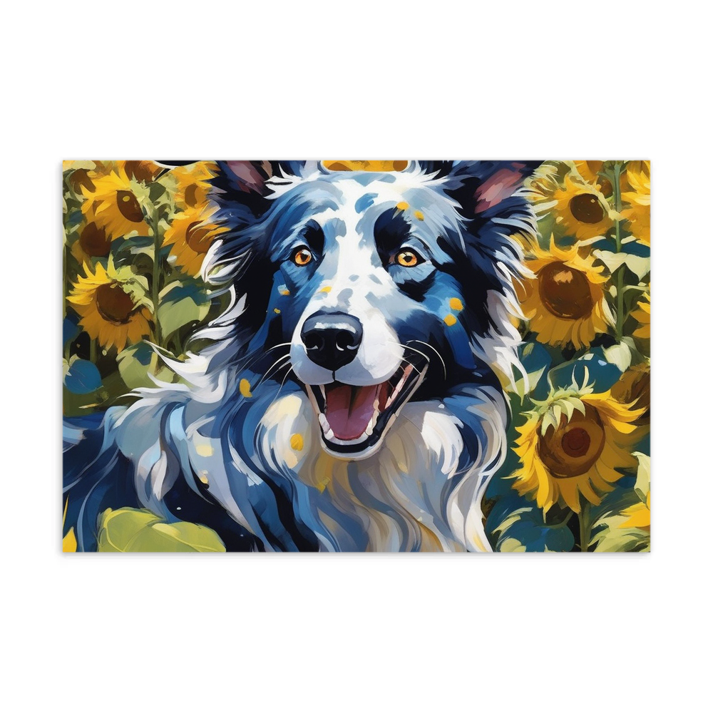 PugMug Custom Blue Merle Border Collie Postcard