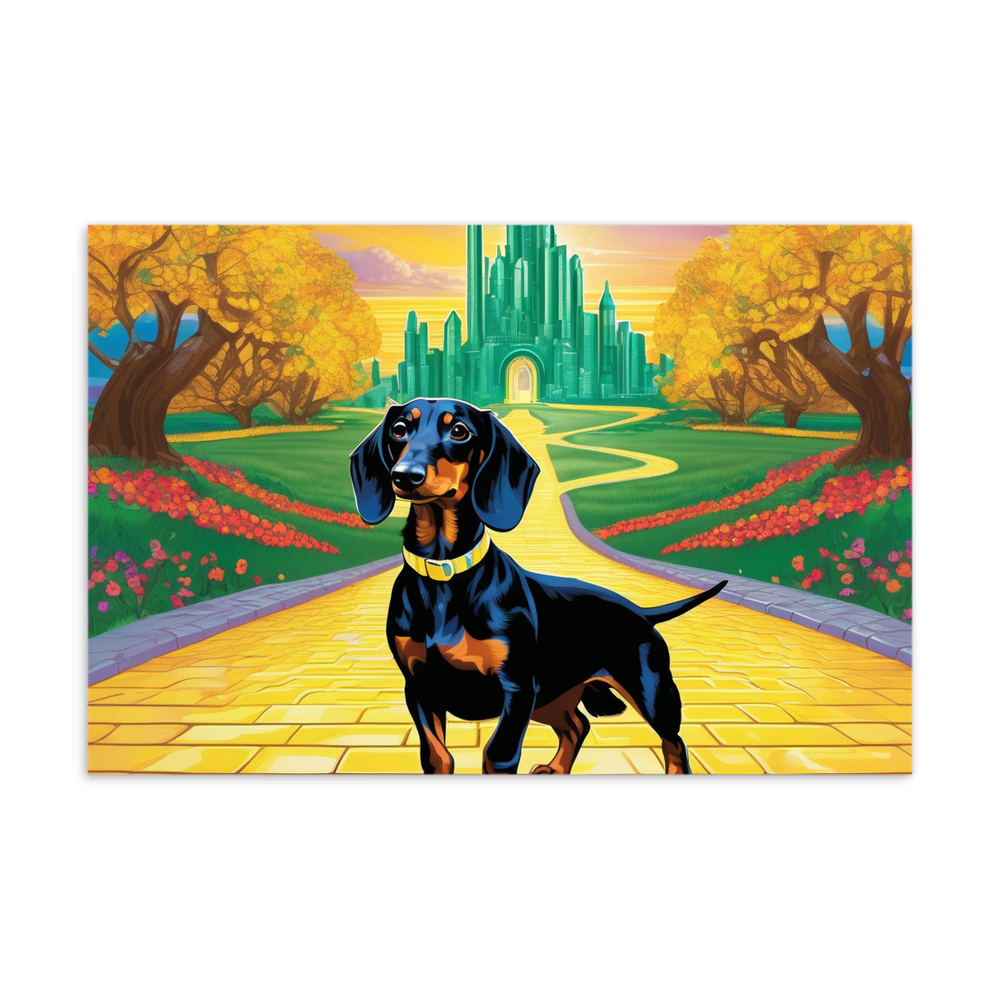 PugMug Custom Black Dachshund Postcard