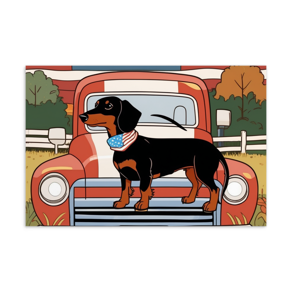 PugMug Custom Black Dachshund Postcard