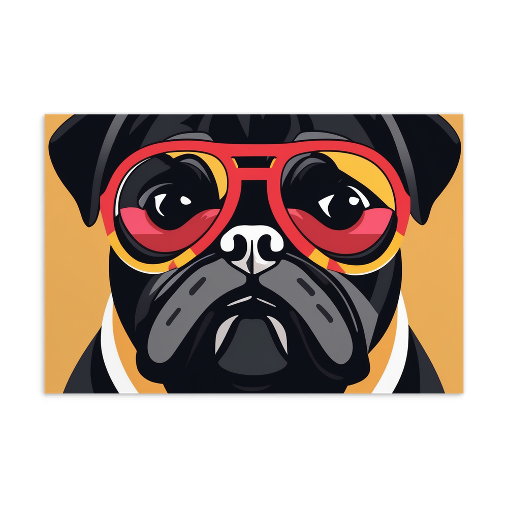 PugMug Custom Black Pug Postcard