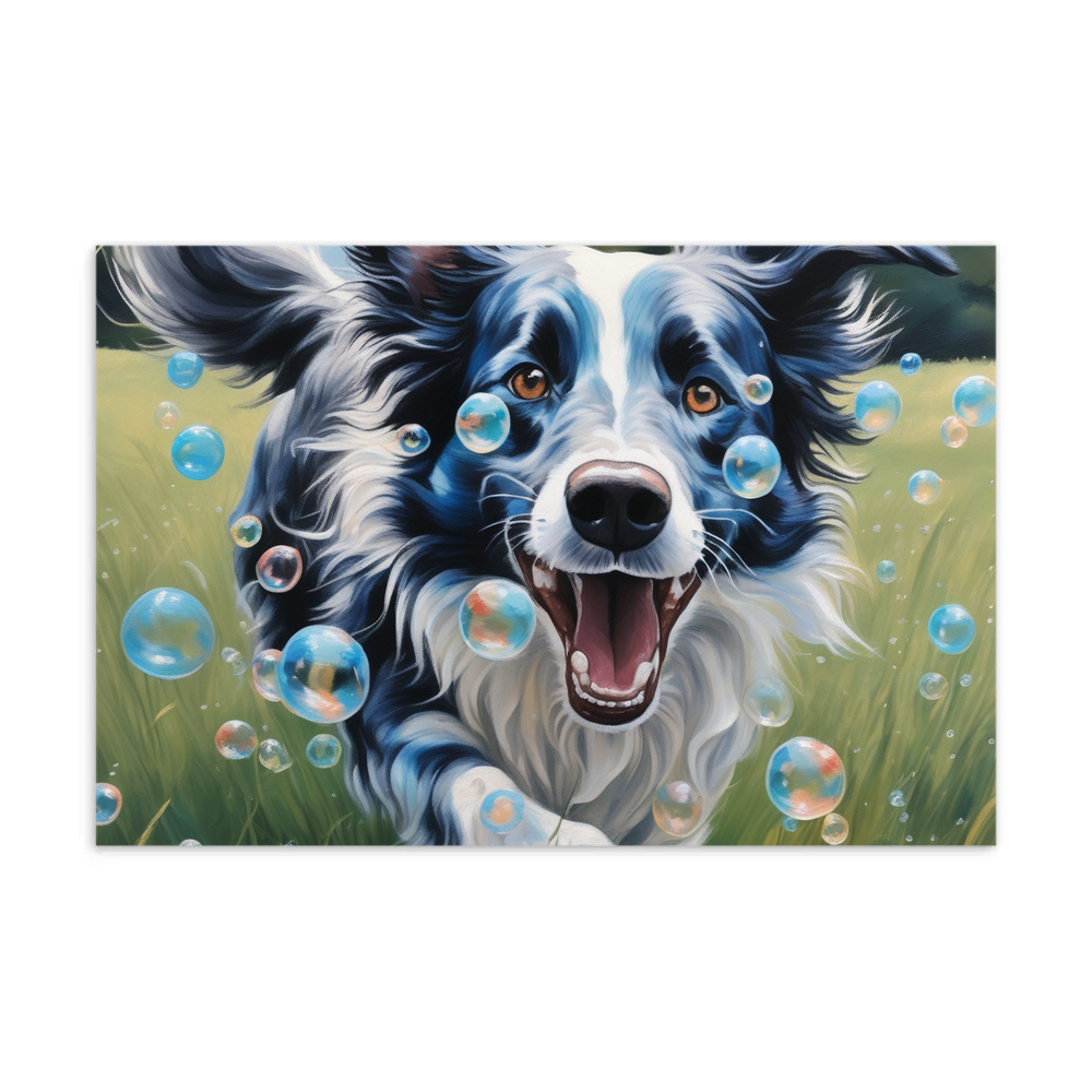 PugMug Custom Blue Merle Border Collie Postcard