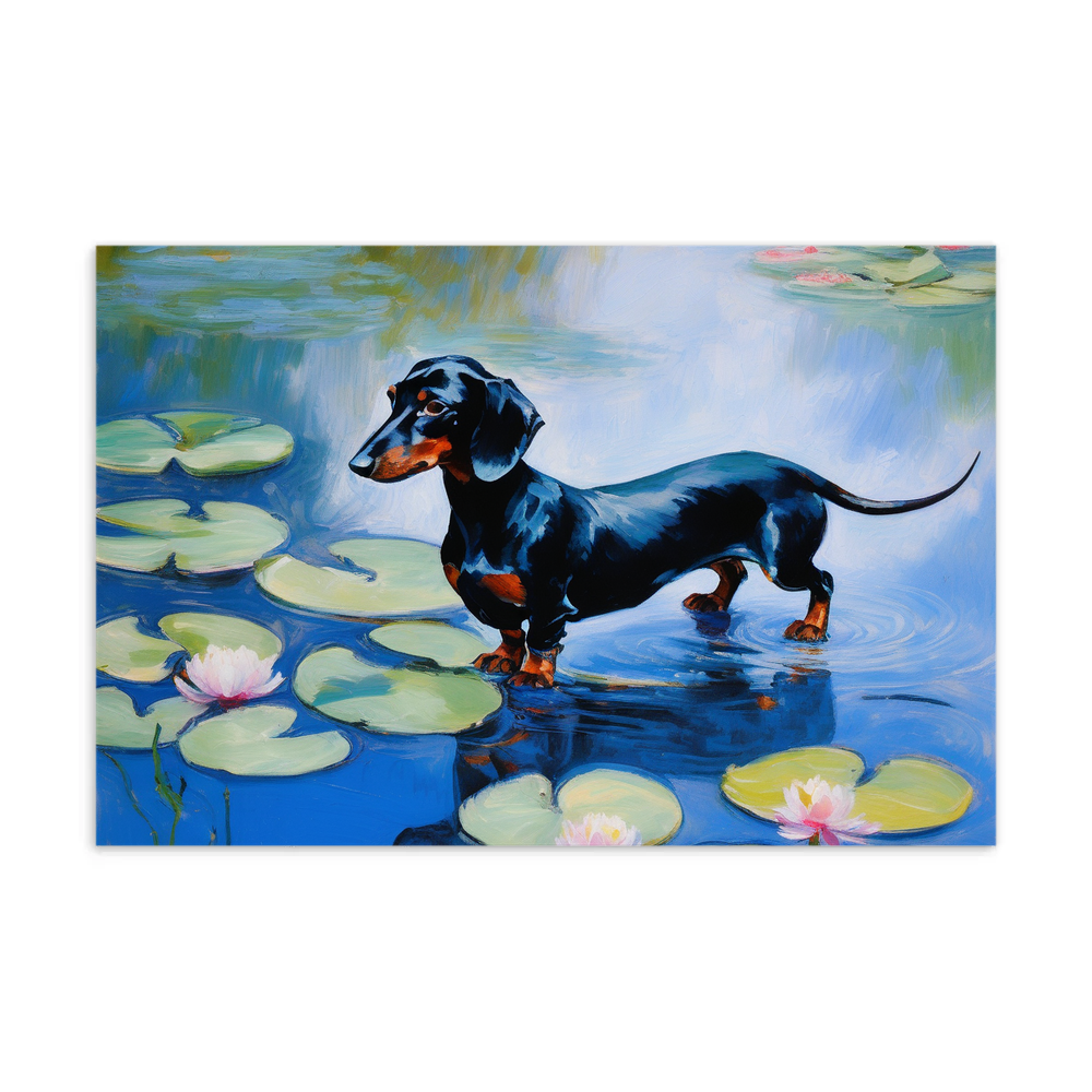 PugMug Custom Black Dachshund Postcard