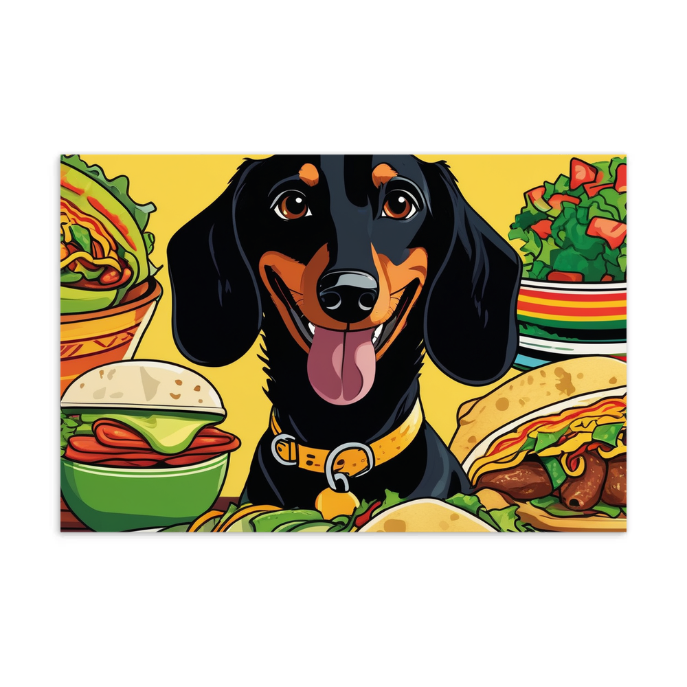 PugMug Custom Black Dachshund Postcard
