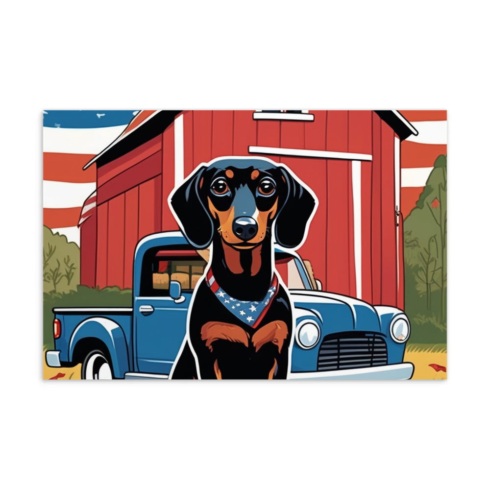 PugMug Custom Black Dachshund Postcard