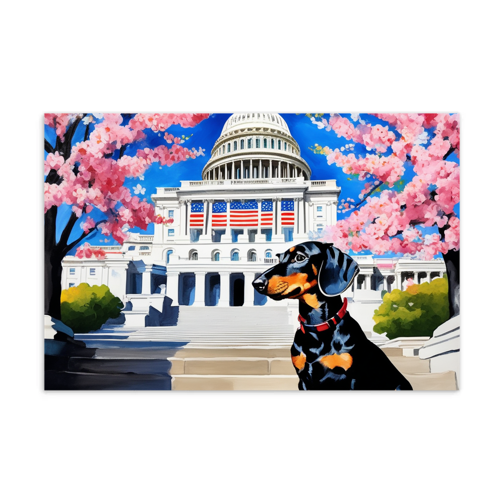 PugMug Custom Black Dachshund Postcard