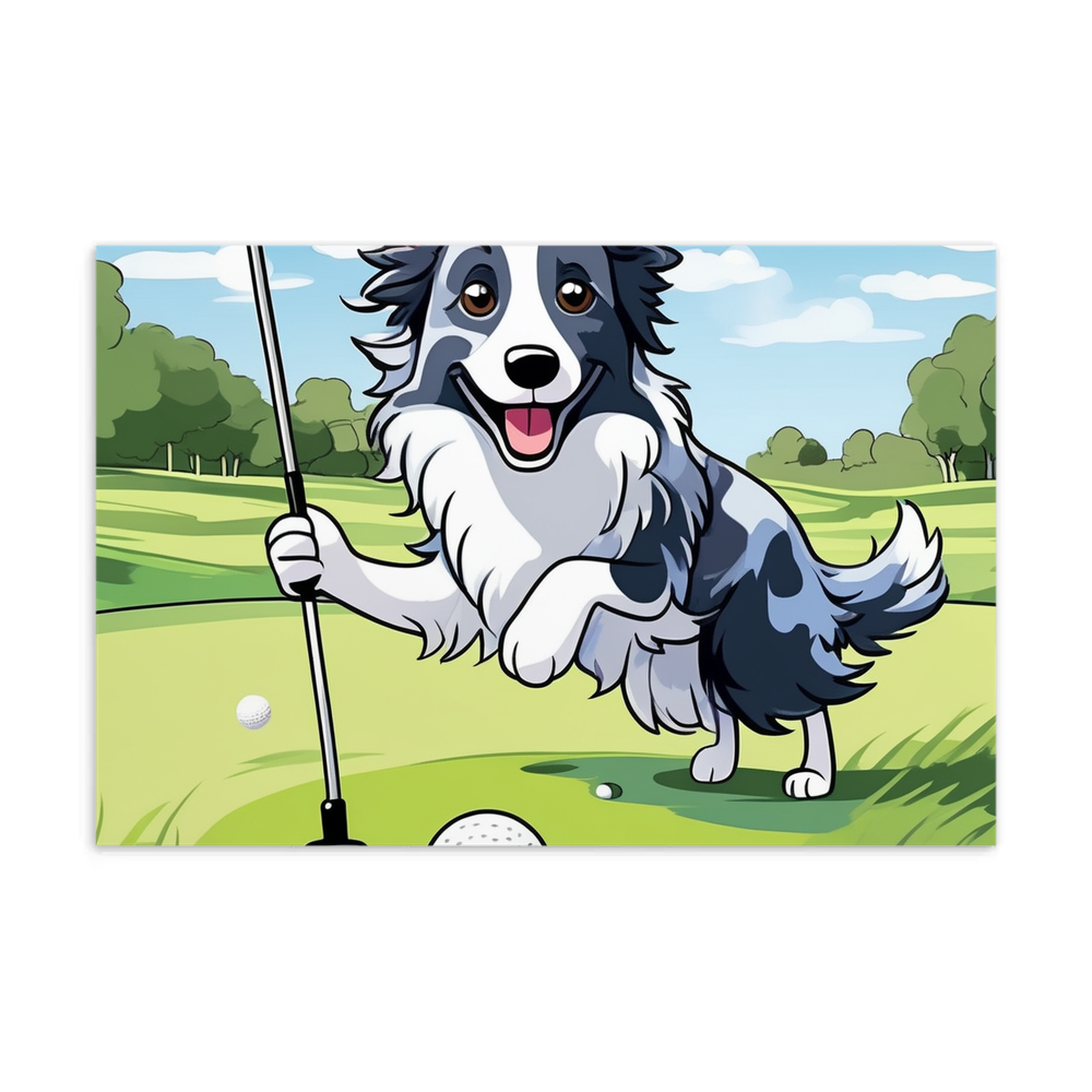 PugMug Custom Blue Merle Border Collie Postcard