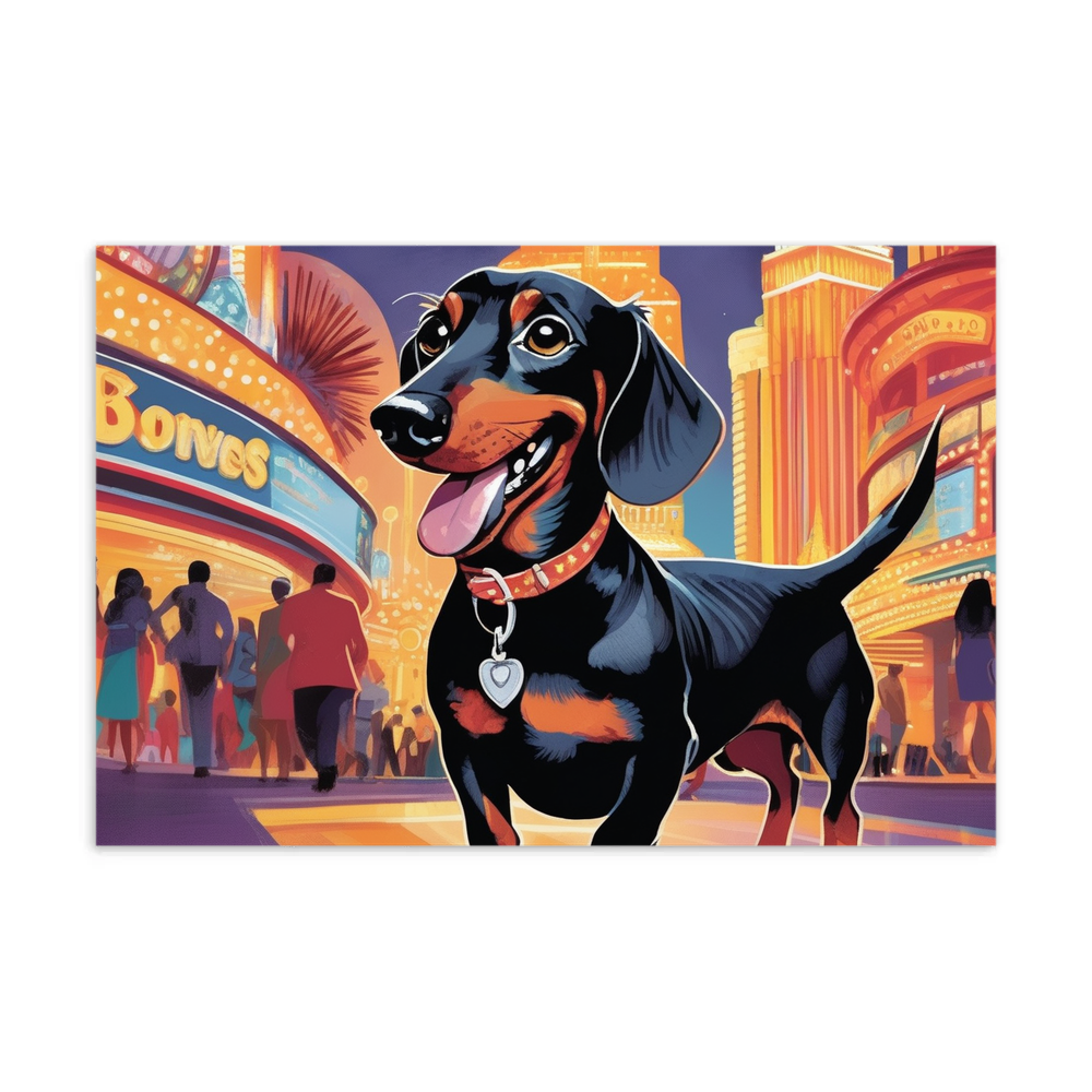 PugMug Custom Black Dachshund Postcard