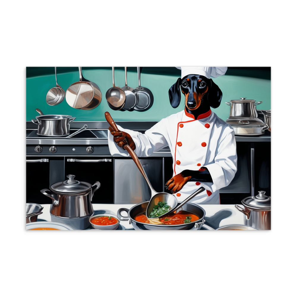 PugMug Custom Black Dachshund Postcard