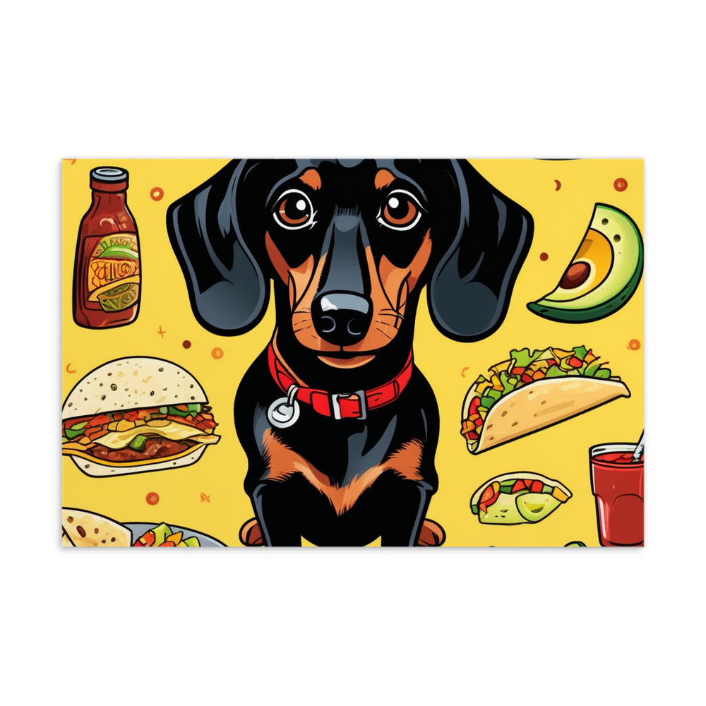 PugMug Custom Black Dachshund Postcard