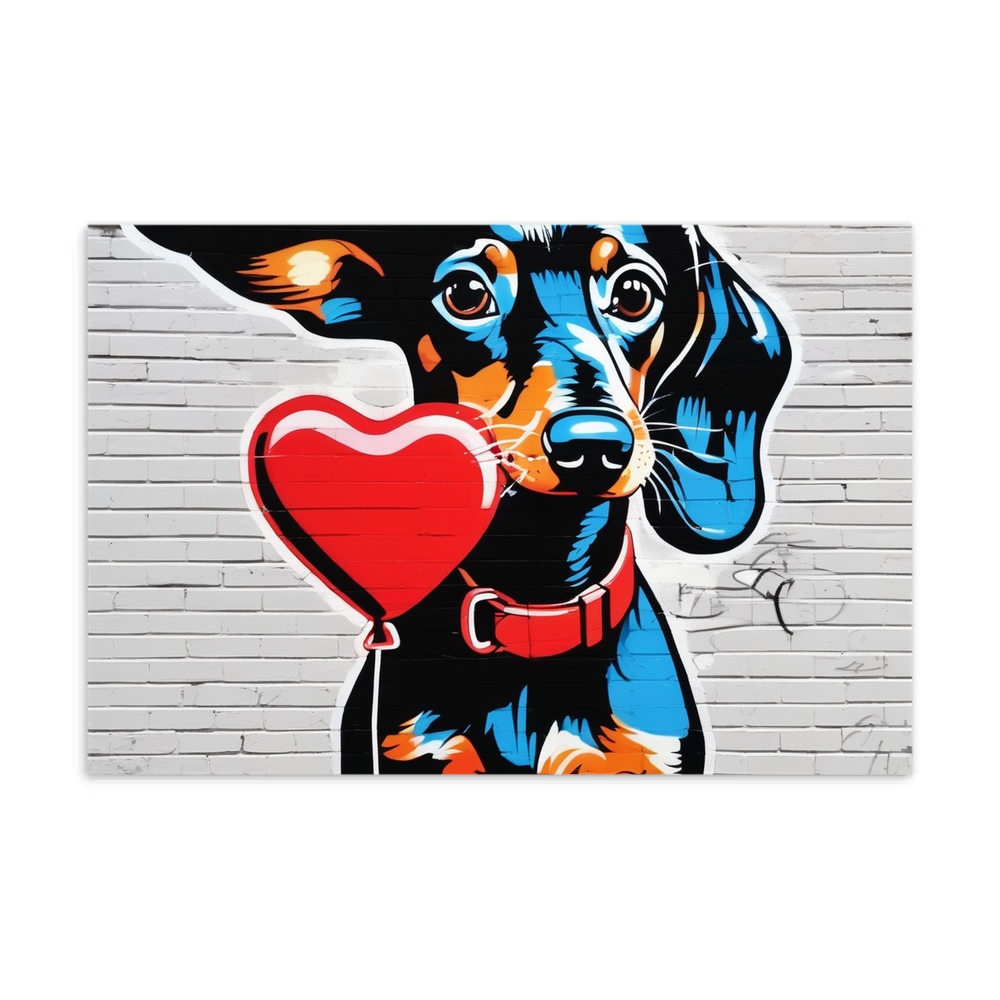 PugMug Custom Black Dachshund Postcard