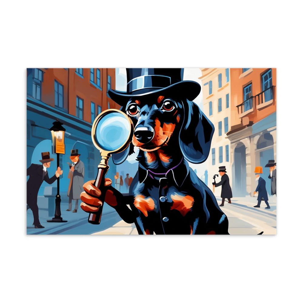 PugMug Custom Black Dachshund Postcard