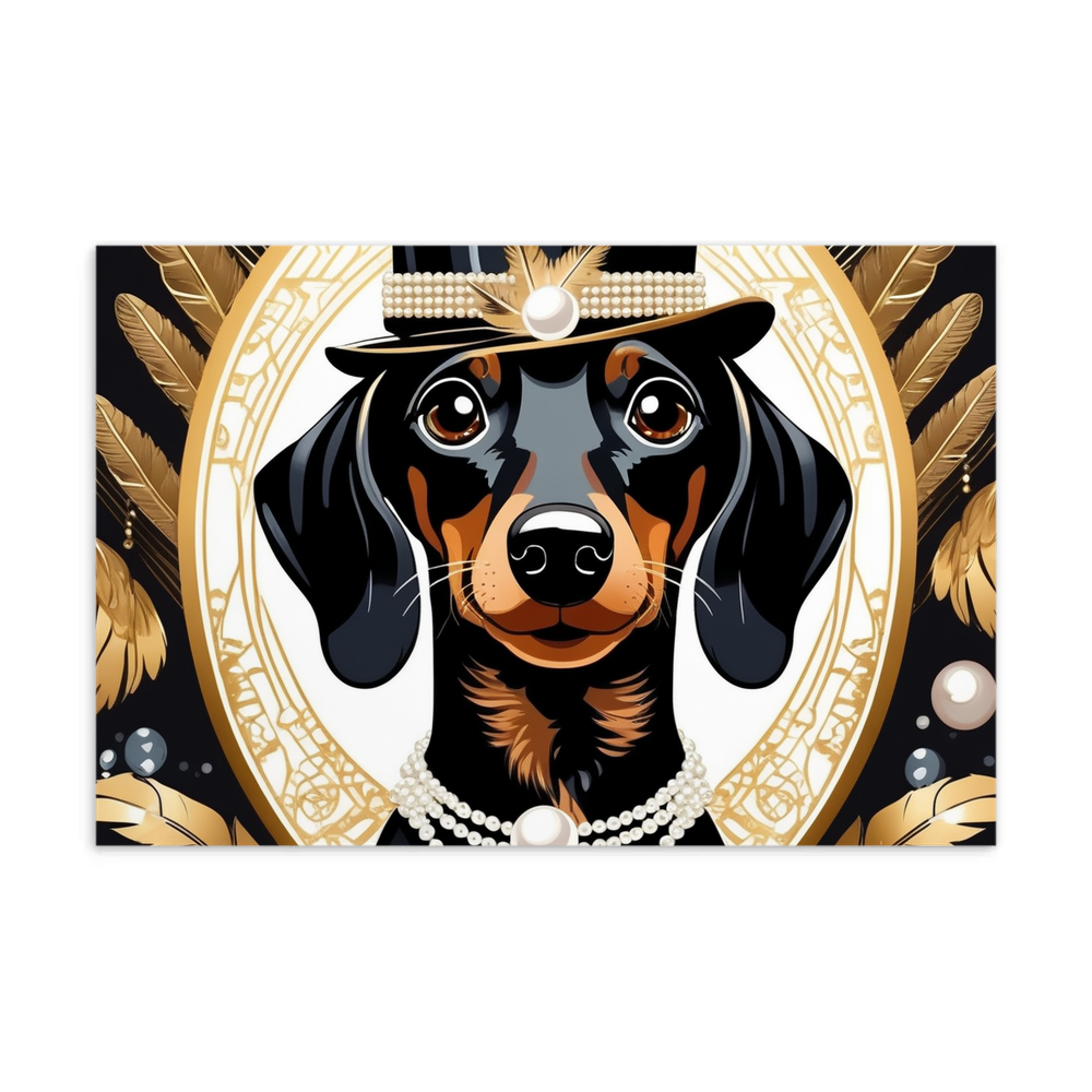 PugMug Custom Black Dachshund Postcard