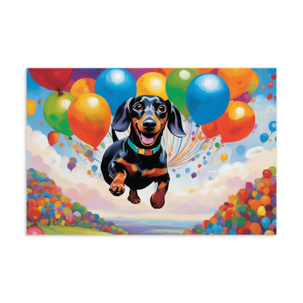 PugMug Custom Black Dachshund Postcard