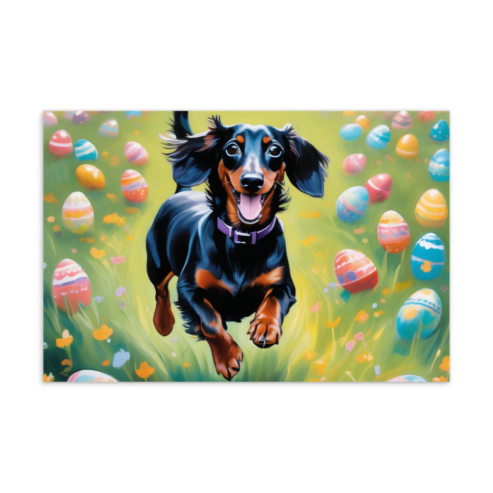 PugMug Custom Black Dachshund Postcard