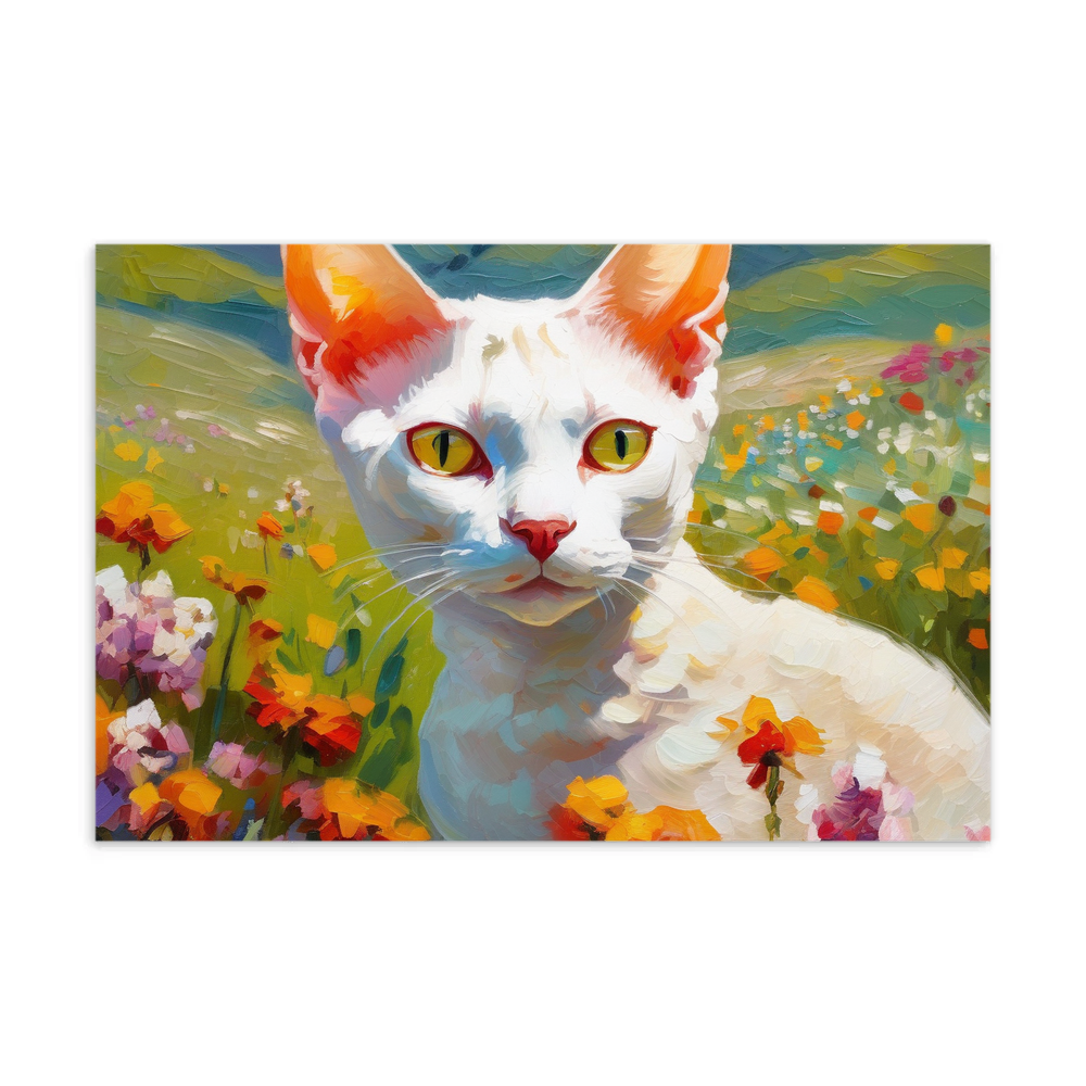 PugMug Custom White Devon Rex Cat Postcard