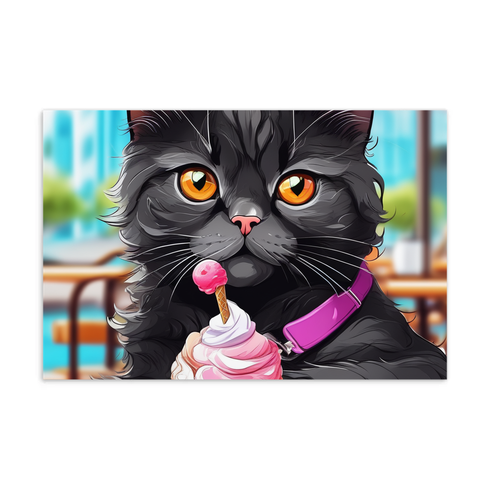 PugMug Custom Black Scottish Fold Cat Postcard