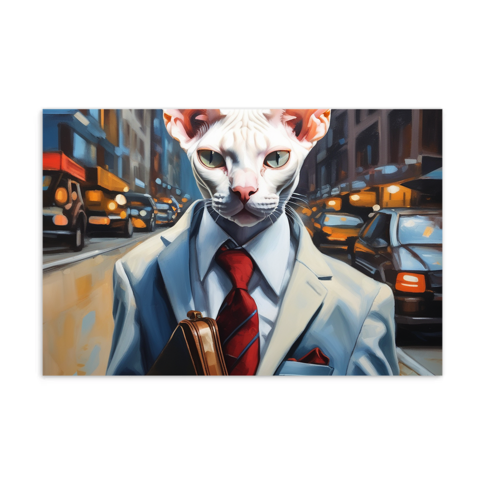 PugMug Custom White Sphynx Cat Postcard