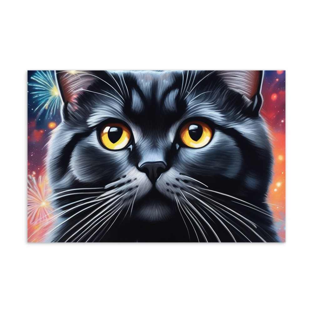 PugMug Custom Black Scottish Fold Cat Postcard