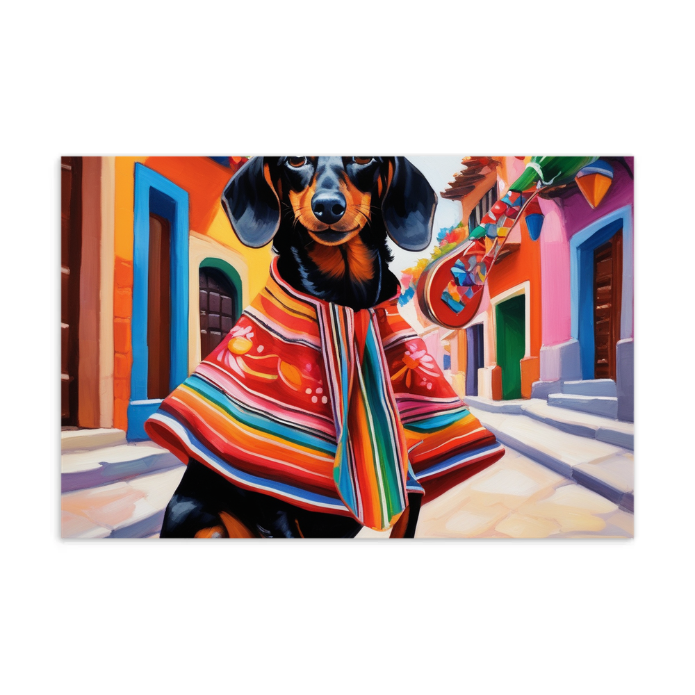 PugMug Custom Black Dachshund Postcard